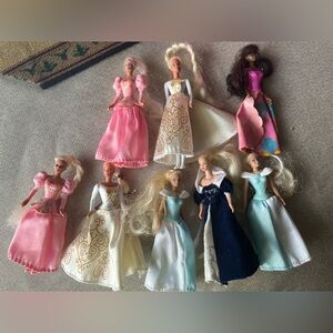 Elegant Princess Doll Set of 8- Pink, White, Blue
